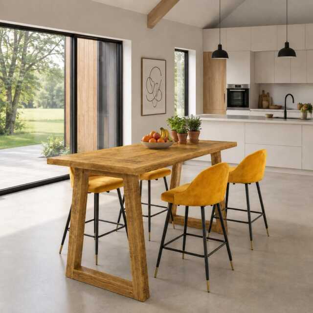 Brigg Straight Edge Breakfast Bar Trapezium Wooden Legs - image 1