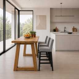 Brigg Straight Edge Breakfast Bar Trapezium Wooden Legs - thumbnail 3