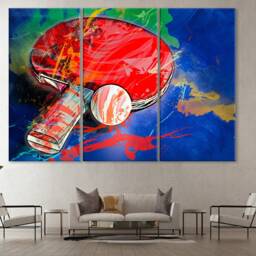 Ping Pong Canvas Print Sports Room Wall Decor - thumbnail 2