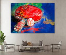 Ping Pong Canvas Print Sports Room Wall Decor - thumbnail 1