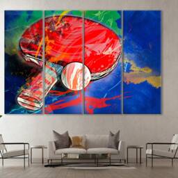 Ping Pong Canvas Print Sports Room Wall Decor - thumbnail 3
