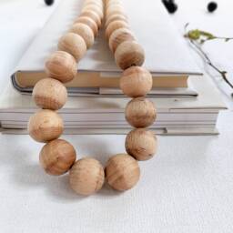 Farmhouse Wooden Bead Curtain Tie Backs Rustic Window Decor, Set Of 2 - thumbnail 3