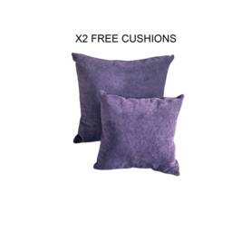 Purple Chenille Ottoman Storage Bench, Handmade Footstool With Cushions - thumbnail 2