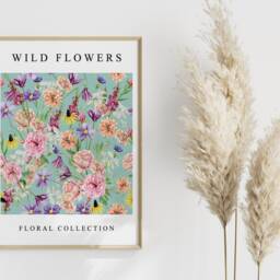 Floral Colourful Prints, Collection Wild Flower Poster, Boho Home Decor, Plant Wall Art, Living Room 1094 - thumbnail 3