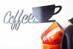 Coffee Wall Sign Metal - Kitchen Decor Modern Cafe Art Handmade UK - thumbnail 1