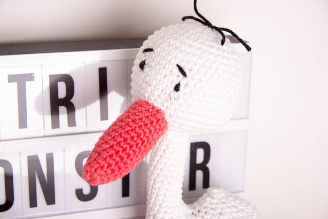 Crochet Animal Stork/Cuddly Toy - image 1