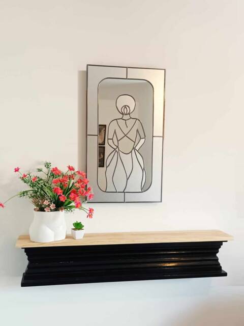 Art Nouveau Stain Glass Effect Mirror, Wall Art, Deco Mirror - image 1