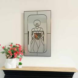 Art Nouveau Stain Glass Effect Mirror, Wall Art, Deco Mirror - thumbnail 2