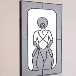 Art Nouveau Stain Glass Effect Mirror, Wall Art, Deco Mirror - thumbnail 3