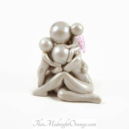 Clay Angel Family Sculpture Legacy Keepsake With Baby - thumbnail 1