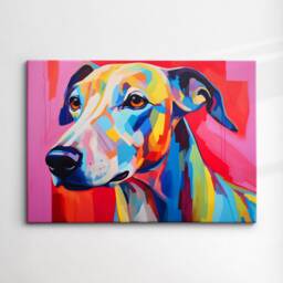 Colorful Whippet Dog Pet Abstract Modern Oil Painting Wall Art Framed Canvas Poster Print Home Kitchen Living Room Decor Gift Idea - thumbnail 3