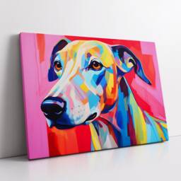 Colorful Whippet Dog Pet Abstract Modern Oil Painting Wall Art Framed Canvas Poster Print Home Kitchen Living Room Decor Gift Idea - thumbnail 2