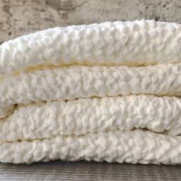 Soft Linen Waffle Bath Towel in Off White/Soft & Fluffy Towels/Quality Spa Towel/Absorbent Linen Blend Towels/ - thumbnail 4