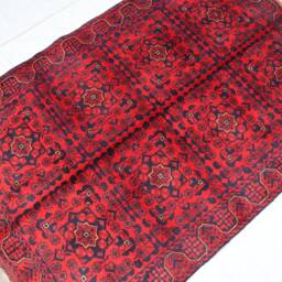 Bukhara Rug, 3'5x5'3 Ft Afghan Handmade Veg Dyes Wool Tribal Turkmen Oriental Red Rug 3x5 Rugs For Living Room Kitchen - thumbnail 3