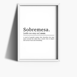 Home Bar Accessories - Sobremesa Definition Wall Print Kitchen Prints Decor Friendship Quote Art Framed - thumbnail 2