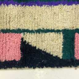 Pink Moroccan Runner Rug Handwoven Lamb Wool Beni Ourain Rug - thumbnail 3