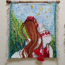 Handmade Macrame Vyshyvanka Wall Hanging Woven Tapestry Art - thumbnail 2