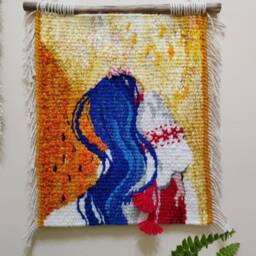 Handmade Macrame Vyshyvanka Wall Hanging Woven Tapestry Art - thumbnail 3