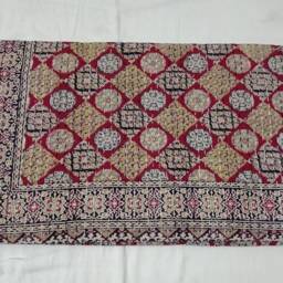 Ajarak Floral Print Beautiful Decorative Indian Handmade Kantha Quilt Bedspread, Coverlet Size Queen - thumbnail 2