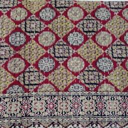 Ajarak Floral Print Beautiful Decorative Indian Handmade Kantha Quilt Bedspread, Coverlet Size Queen - thumbnail 3