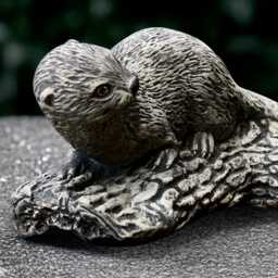 Stone Otter Figurine Concrete River Animal Sculpture Garden Wildlife Decoration Cement Statue Outdoor Yard Ornament Otter Lover Gift - thumbnail 3