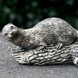 Stone Otter Figurine Concrete River Animal Sculpture Garden Wildlife Decoration Cement Statue Outdoor Yard Ornament Otter Lover Gift - thumbnail 1
