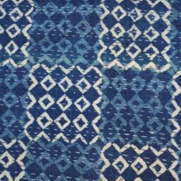Indian Hand Stitched Kantha Work Bed Covers Vintage Gudri Block Cotton Fabric Indigo Bagru Dabu Bedsheet King Size - thumbnail 4