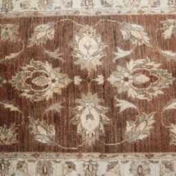 3x4 Ft Tribal Area Rug - Brown Afghan Hand Knotted Wool Natural Veg Dyes, Turkmen Oushak Rug, Oriental Kitchen Entryway - thumbnail 4