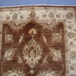 3x4 Ft Tribal Area Rug - Brown Afghan Hand Knotted Wool Natural Veg Dyes, Turkmen Oushak Rug, Oriental Kitchen Entryway - thumbnail 3