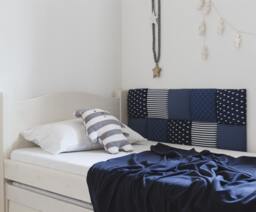 Self Adhesive Headboard Wall Tiles, Upholstered Fabric Panels, Over The Bed Decor For Single/Full Queen , Teen Kids Room