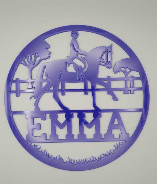 Personalized Horse Riding Name Sign - Kids Bedroom Door Or Wall Plaque, Dressage Equestrian Decor, Acrylic Wood, Kids' Rooms - image 1