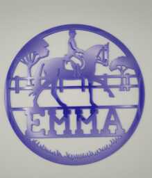 Personalized Horse Riding Name Sign - Kids Bedroom Door Or Wall Plaque, Dressage Equestrian Decor, Acrylic Wood, Kids' Rooms - thumbnail 1