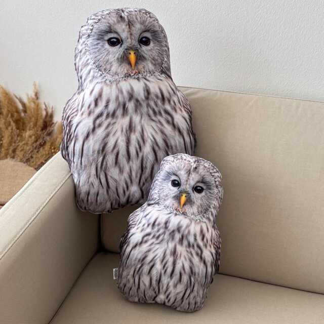Realistic Tawny Owl Pillow, Woodland Decor Cushion - image 1
