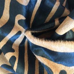 Cowhide Rug Zebra Black & Brown Unique A261 2.1 X 1.9 M Or 6.9 6.1 Ft Cow Hide Peau De Zebre Zebra Printed - thumbnail 2