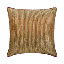 "Jacquard Silk Gold Toss Pillow Cover 16""x16" - thumbnail 1