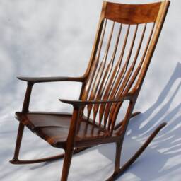 Rocking Chair - Solid Walnut Wood Handcrafted Comfort Inspired By Sam Maloof - thumbnail 2