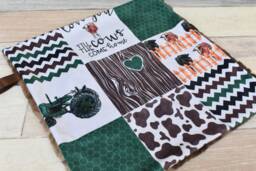 Cow Lovey - Farm Tractor Security Blanket Green Mini Baby Gift - thumbnail 1