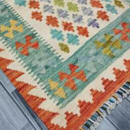Kilim Rug Classic, Handmade Artisan Afghan Turkish Scandinavian Navajo Bohemian Wool Flatweave Multicolour 133x86 cm - thumbnail 3