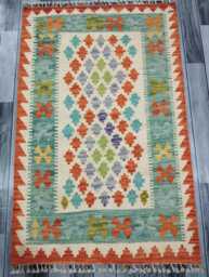 Kilim Rug Classic, Handmade Artisan Afghan Turkish Scandinavian Navajo Bohemian Wool Flatweave Multicolour 133x86 cm - thumbnail 1