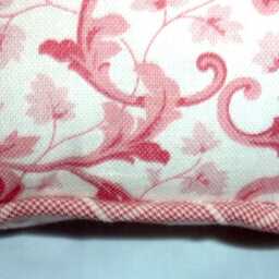 Brick Red & Ivory Pillow With Corded Edge & Beaded Trim - thumbnail 4
