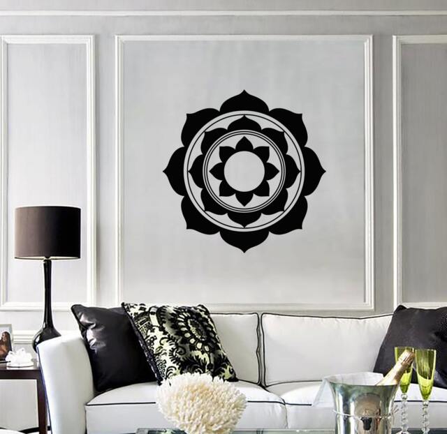 Wall Vinyl Decal Mandala Pattern Symbol Of Universe Cosmos Indian Religious Spiritual Modern Home Decor - #1255Da - image 1