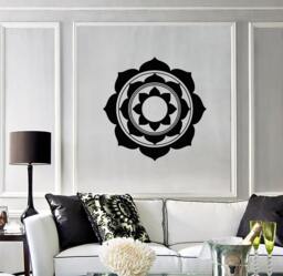 Wall Vinyl Decal Mandala Pattern Symbol Of Universe Cosmos Indian Religious Spiritual Modern Home Decor - #1255Da - thumbnail 1