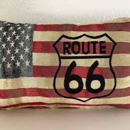 Route 66 Large Usa Decorative Pillow Cover Stars & Stripes Flag America Pillowcase - thumbnail 3