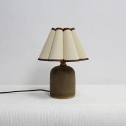 Handmade Khaki Fabric Lamp With Brown Ceramic Base - Home Decor-9#