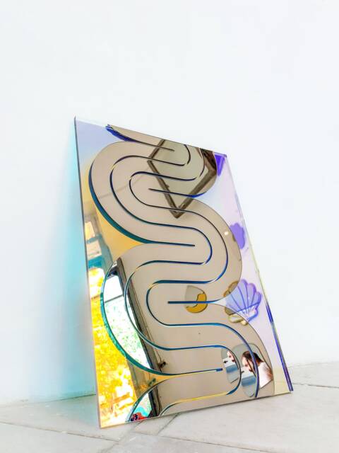 310 Reflector - Artistic Acrylic Mirror Arch Holographic Art Amorphic Retro Vintage Style Object - image 1