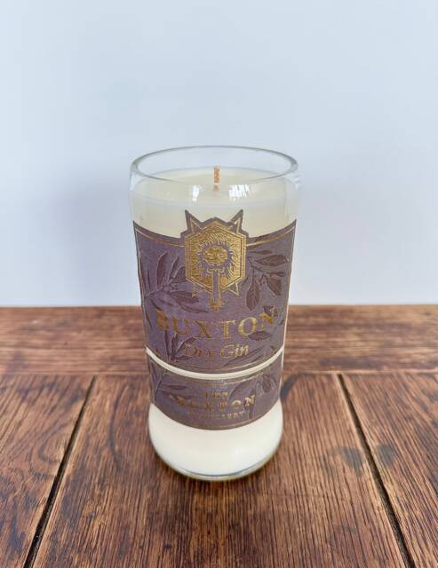 Buxton Gin Bottle Candle - Spiced Orange Soy Wax Derbyshire - image 1