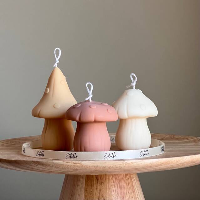 Mushroom Candle Set - Soy Wax Home Decor - image 1