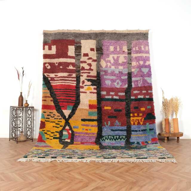 Moroccan Rug, Authentic Berber Vintage Boujaad 6x9 Rug - image 1