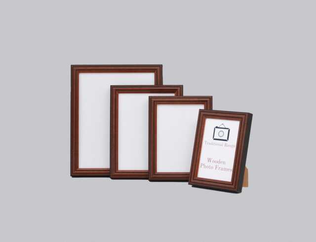 "Mahogany - Wooden Photo Frames. Traditional Style Frame. Optional Bevelled Mount. Standard Sizes. 6x4""/5x7"" 8x6"" 10x8"" 10x12" - image 1