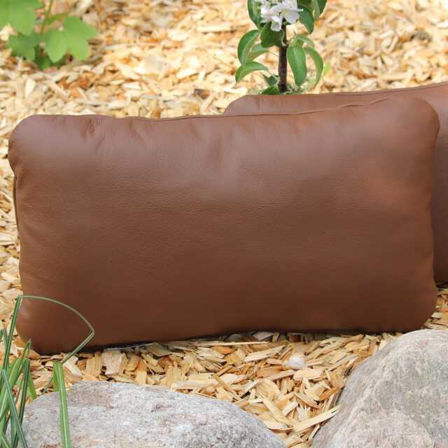 Leather Cushion 50 X 30 cm Genuine Cover Sofa Feel-Good Back Kidney Relaxation - image 1